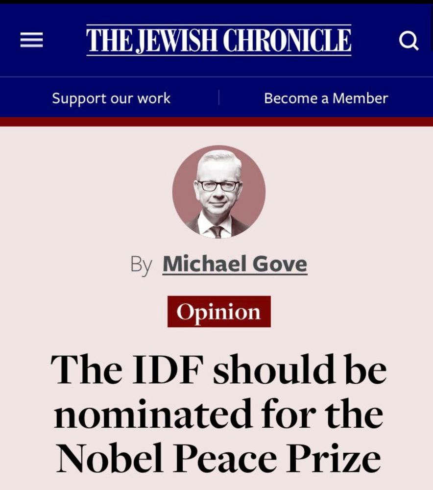 Michael Gove The IDF should be nominated for the Nobel Peace Prize