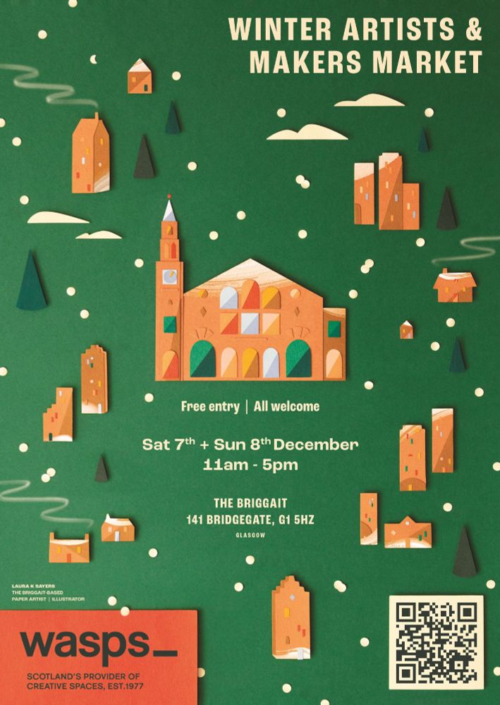 Poster design for the Glasgow market with the relevant information, designed by artist Laura K Sayers.
