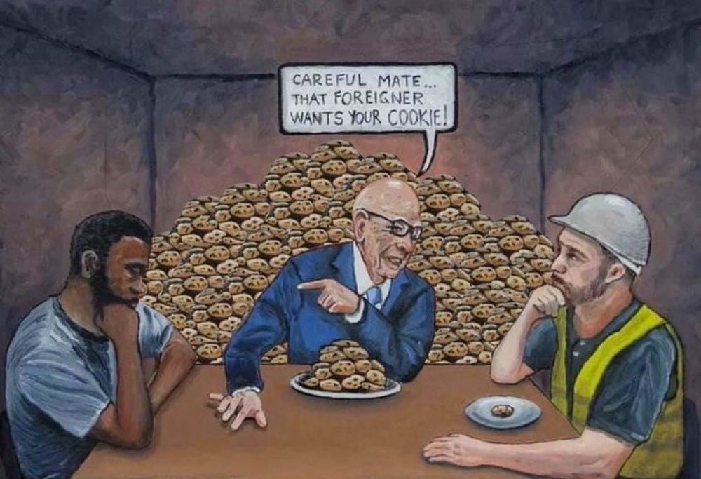 CEO blame migrants for stealing all the biccies from the worker.