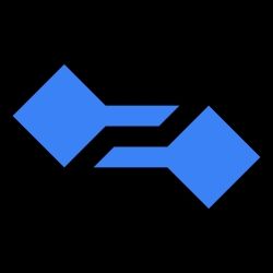 The Teslemetry logo, which comprises two blue diamonds with tails, representing streams of data, and forming a lightning bolt with their negative space.
