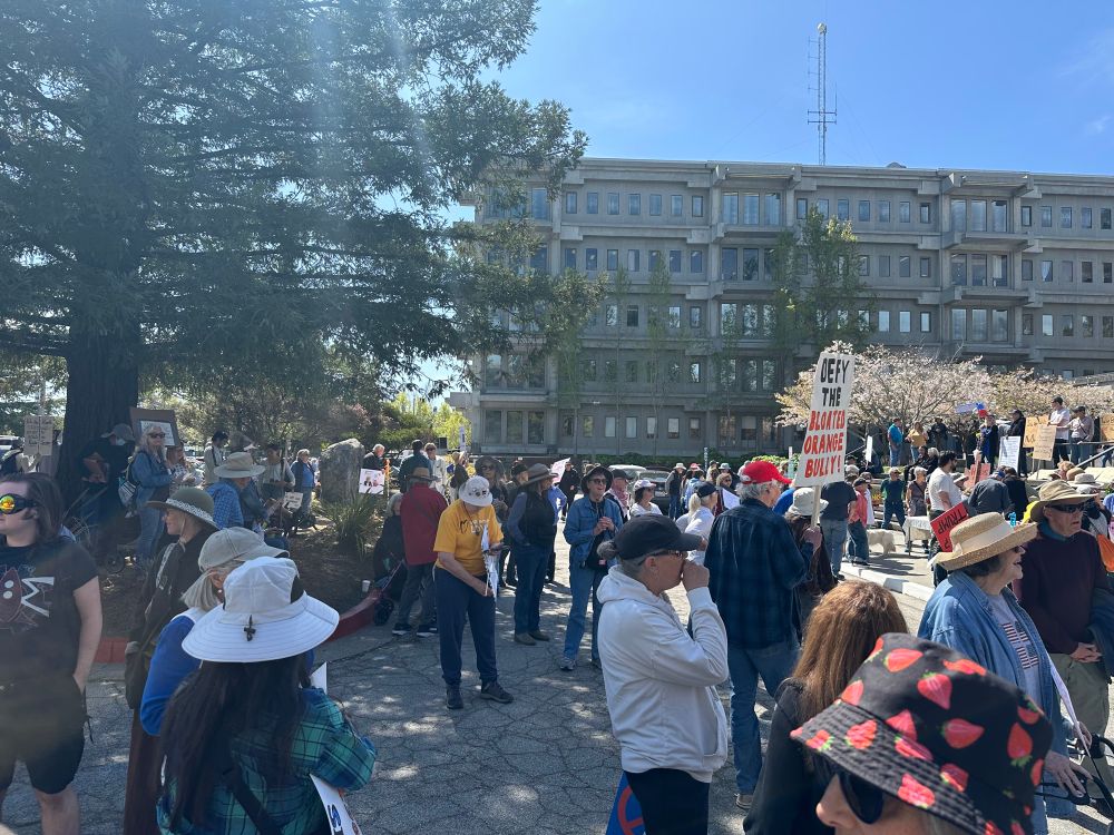 Crowd gathering in Santa Cruz, CA