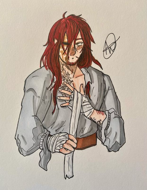 My character Hannibal as drawn by my husband 