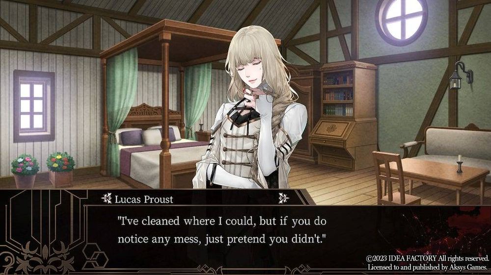 Lucas from Virche Evermore saying "I’ve cleaned where I could, but if you do notice any mess, just pretend you didn't."