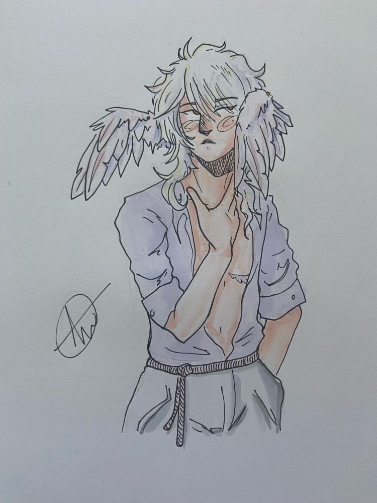 My character Severin as drawn by my husband