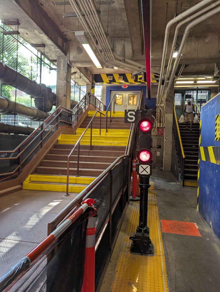 Temporary stairwell at Harlem-148th St subway station in New York City