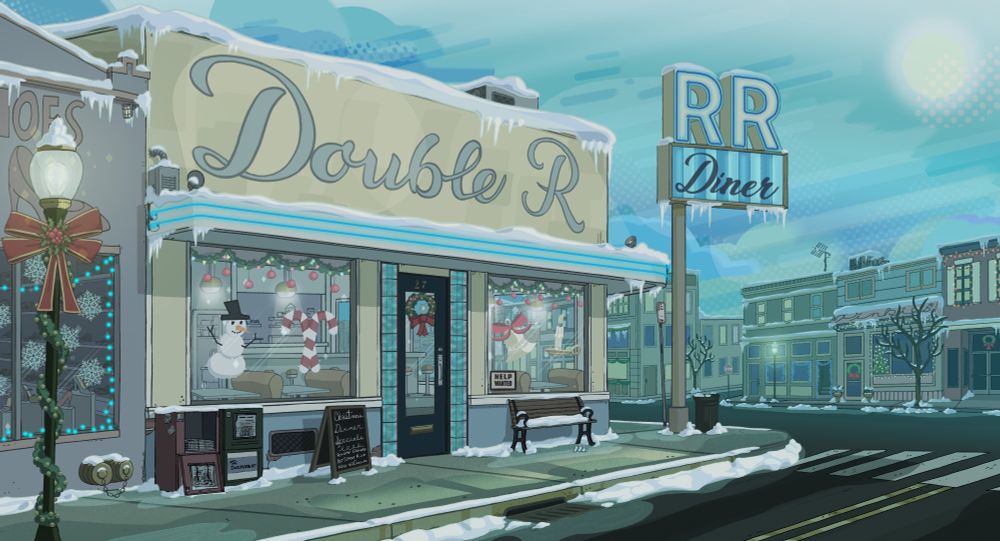 Remake of the Double R Diner from Twin Peaks - Winter