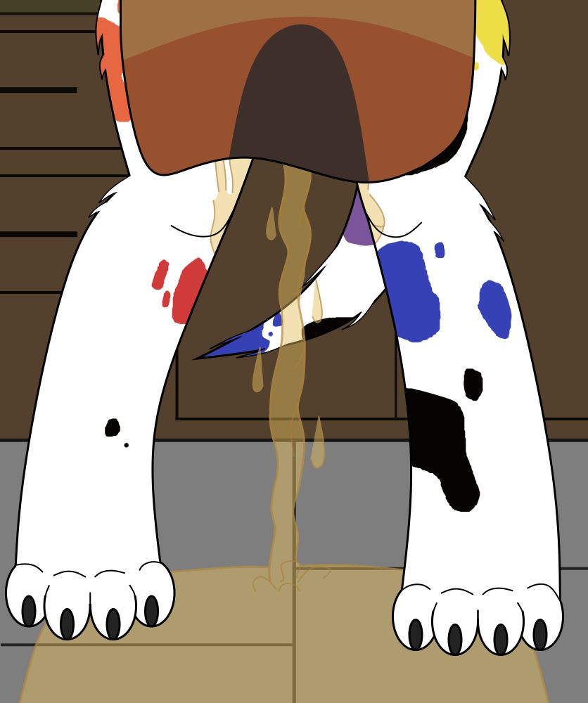 Painted dalmatian puddle pup peeing and wetting.
It was made between October 14-15th at night.