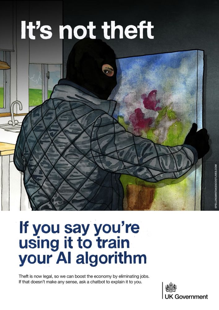 Art by Darren Cullen | https://www.spellingmistakescostlives.com/single-post/theft-is-legal 