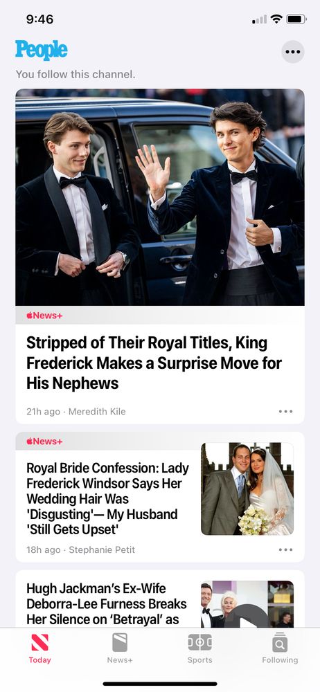Headline begins with a dangling participial phrase, which should, but does not, modify the subject of the sentence: Stripped of their royal titles, King Frederick Makes a Surprise Move for His Nephews.