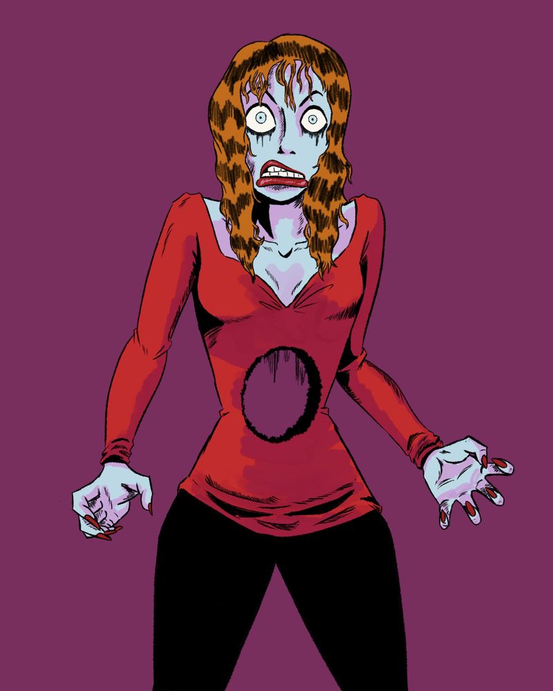 Transparent sticker design of Goldie Hawn’s character Helen from Death Becomes Her