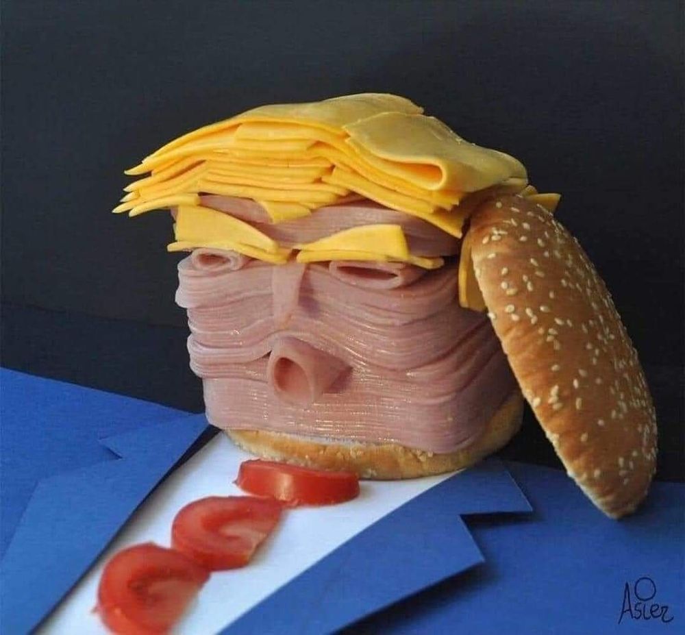 Donald Trump as a spam sandwich. 