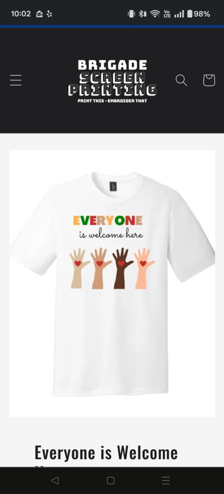 T-shirt making a positive hands hearts everyone is welcome
