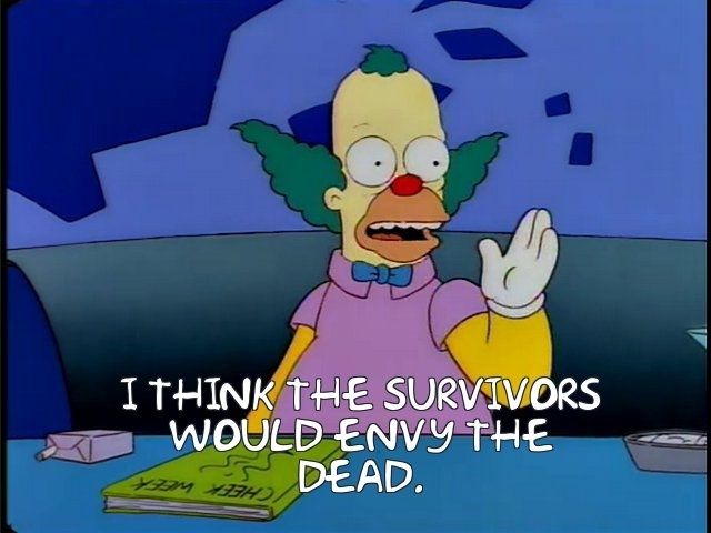 Krusty the Clown from the Simpsons saying 
