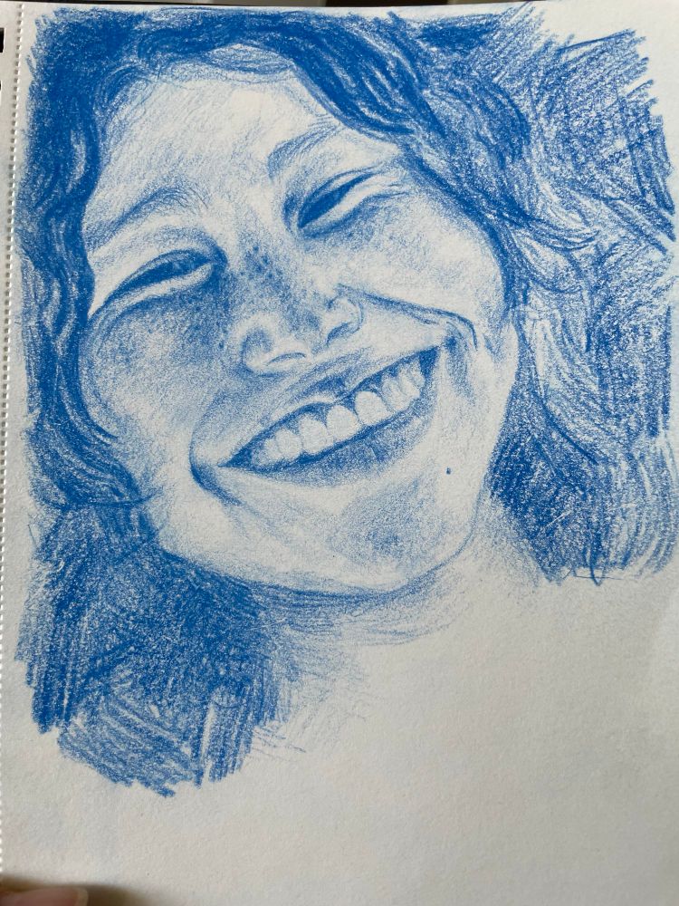 Faber-Castell Polychromos coloured pencil drawing of an interesting face I found on the internet. I love doing monochrome pencil drawings and value studies, particularly of faces.