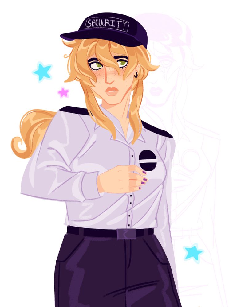 half body of Vanessa standing and looking forward with a neutral expression 