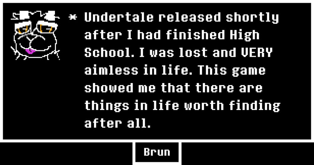 A screenshot from the 10th anniversary Undertale memories writing.
