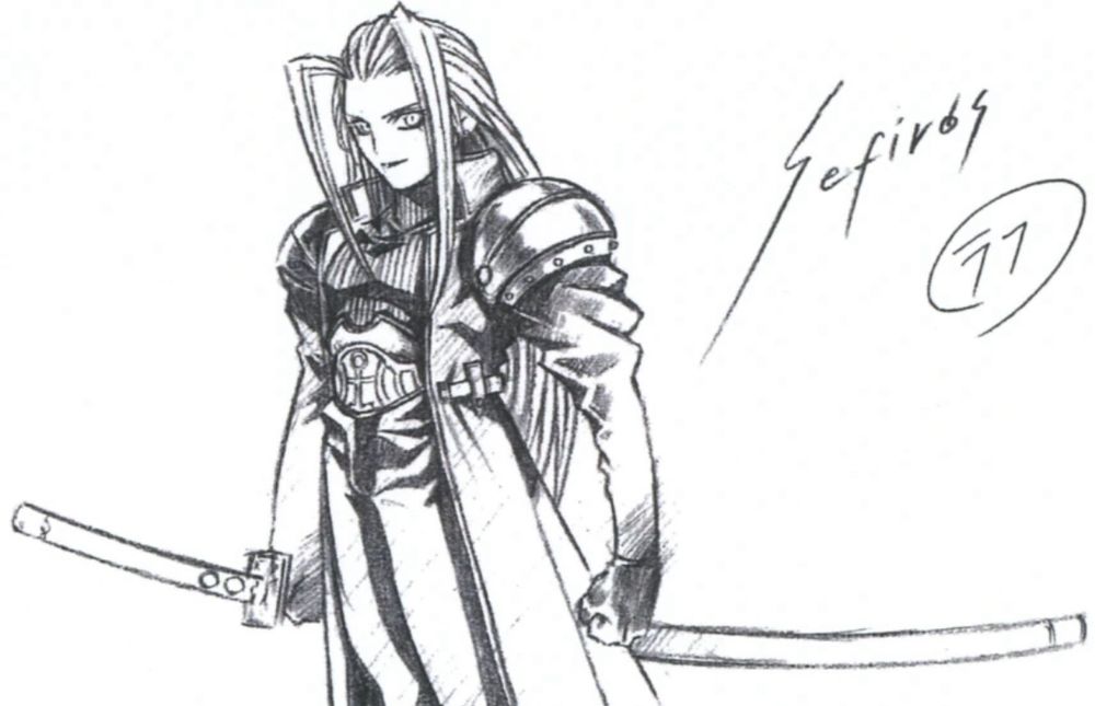 Earlier design for Sephiroth by Nomura 