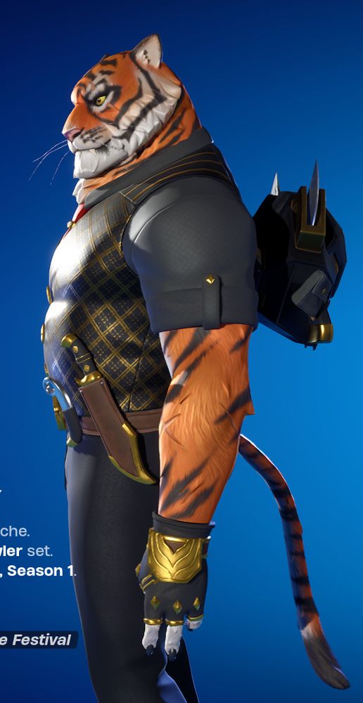 Side view of Fortnite Oscar to emphasize his belly