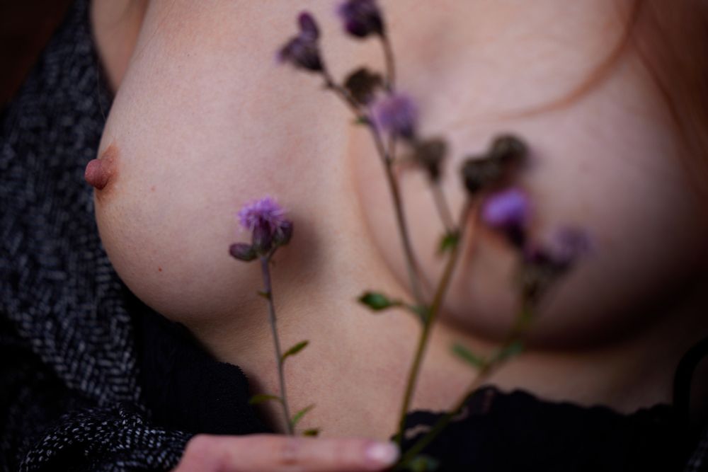 stiff nipples and flowers
