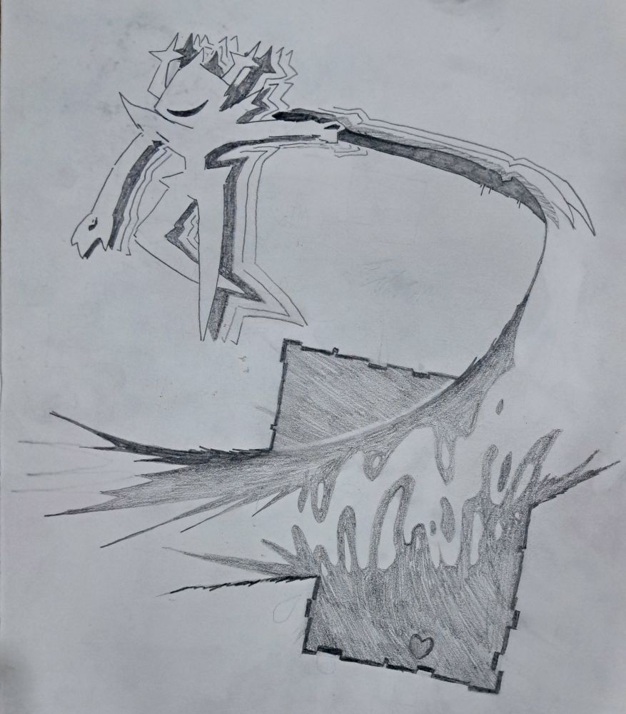 The roaring knight cutting apart the deltarune combat box