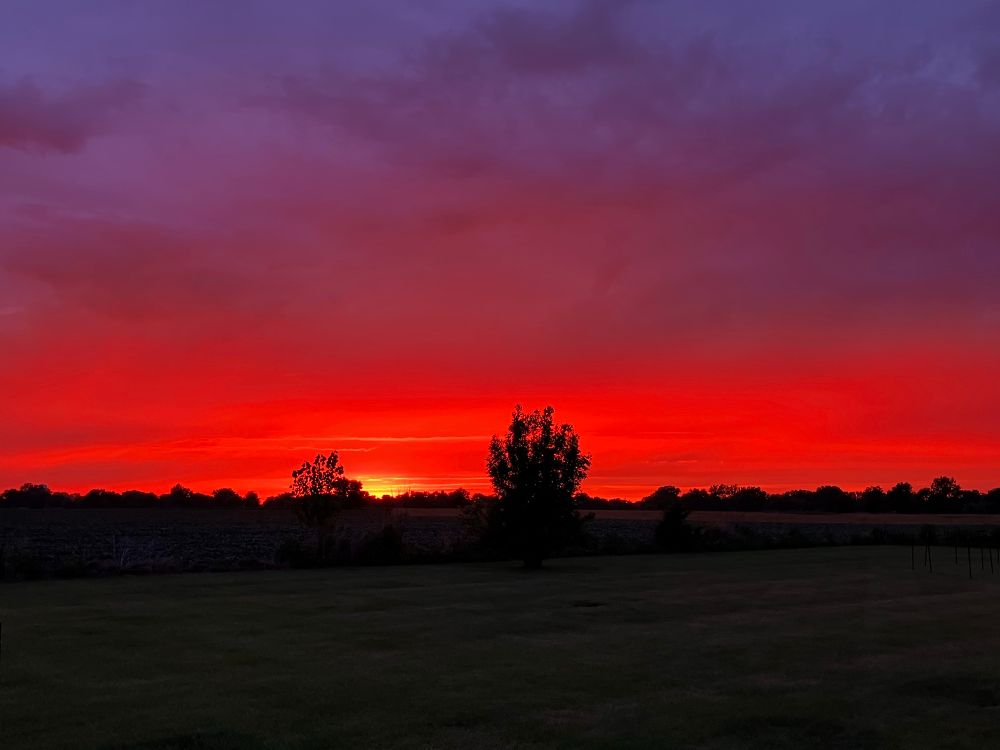 Sunset at the National Weather Service office in Lincoln, Illinois on June 30th