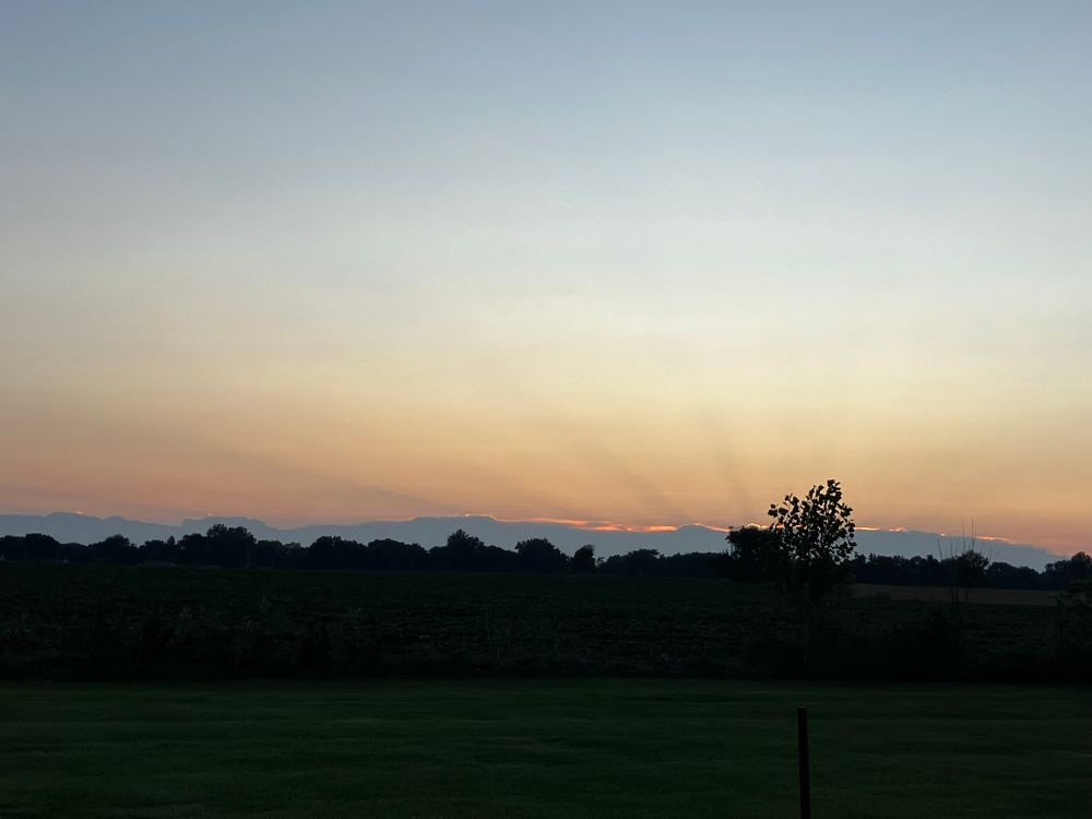 Crepuscular rays as seen from the Lincoln NWS office.