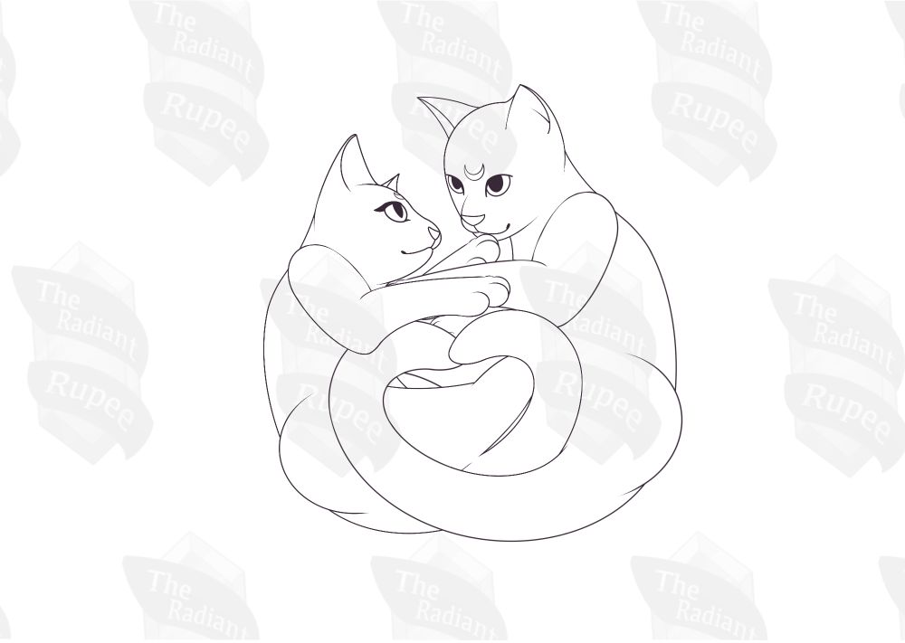 Luna and Artemis from Sailor Moon. Black cat. White cat. Magical girl.