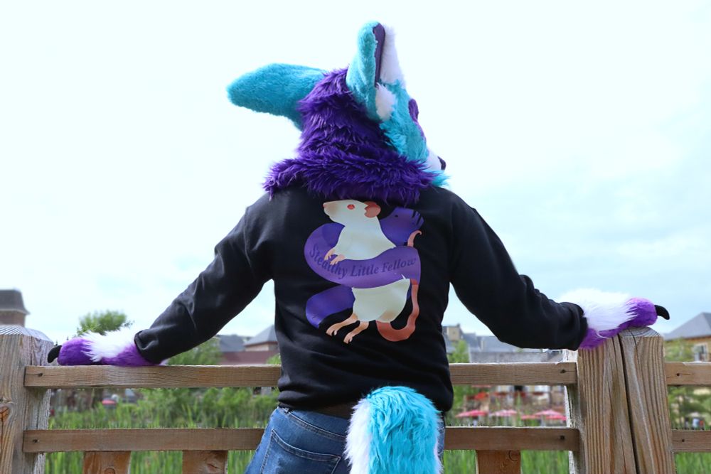 Blue purple fursuit rat sweater Stellar 