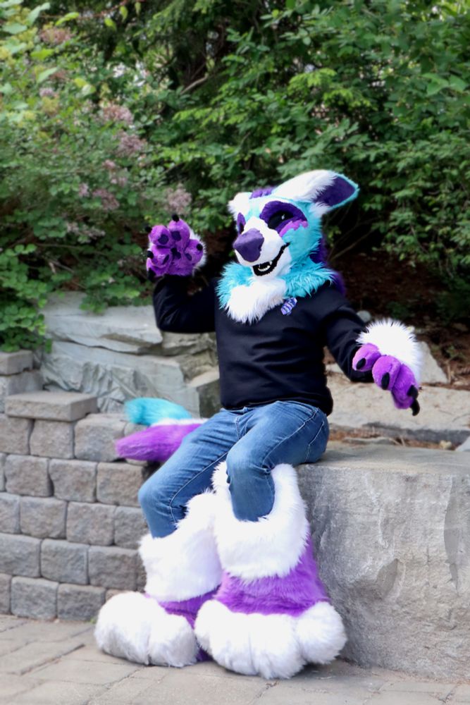 Blue purple fursuit rat sweater Stellar 