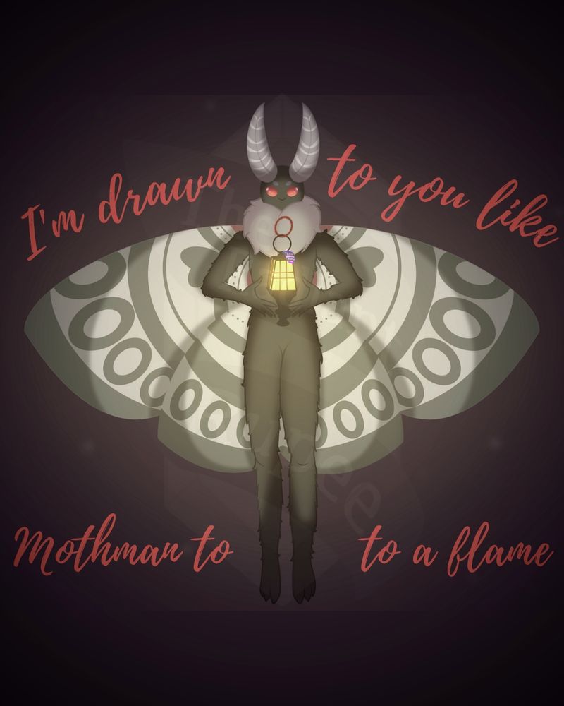 Mothman Valentine's Day card lamp lantern 