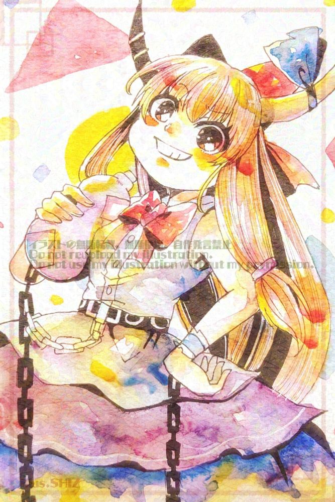 Illustration of Ibuki Suika from Toho project
