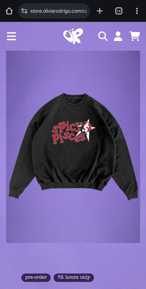 spicy Pisces pullover olivia Rodrigo 