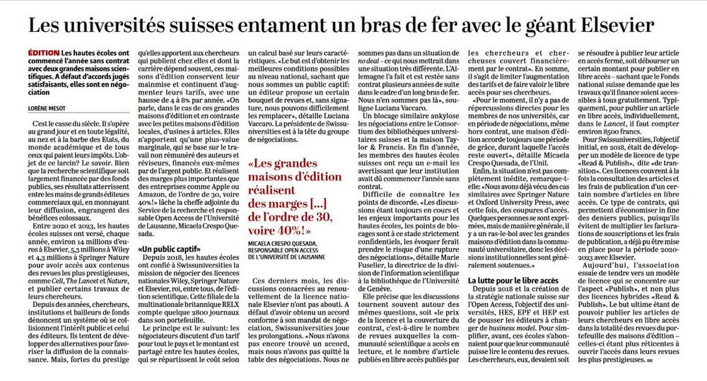 Full text of the article from Le Temps, which is paywalled at the link in the post.