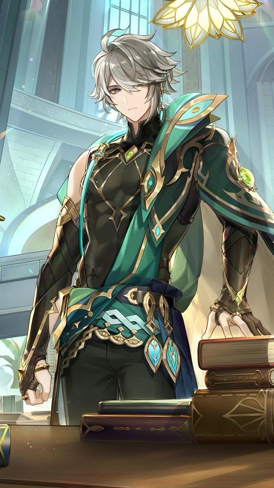 that one pic of al haitham with his hand on a book