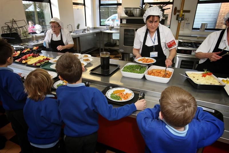 School meals being served to children 
