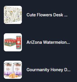 screenshot showing a flowery desk mat, arizona watermelon, and lavender honey drops