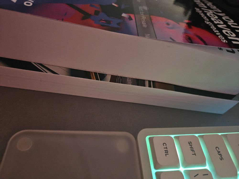 A shot from the pages side of the books, showing how large ALL THE WAY is: large