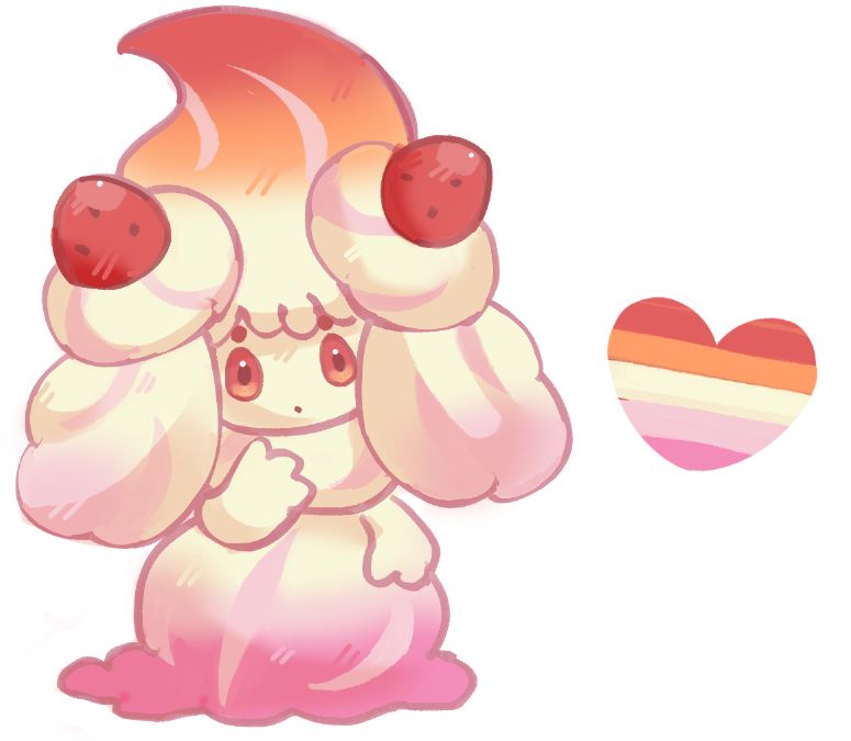 alcreamie in her iconic pose, but she's a lesbian flavored cream hehe..