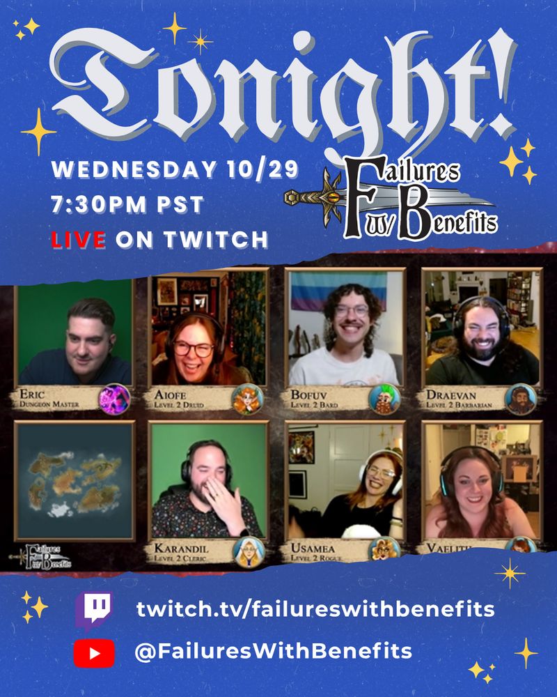 Failures with Benefits LIVE TONIGHT on Twitch solving mysteries and murders just in time for Halloween! Don't miss it! 🎃😈