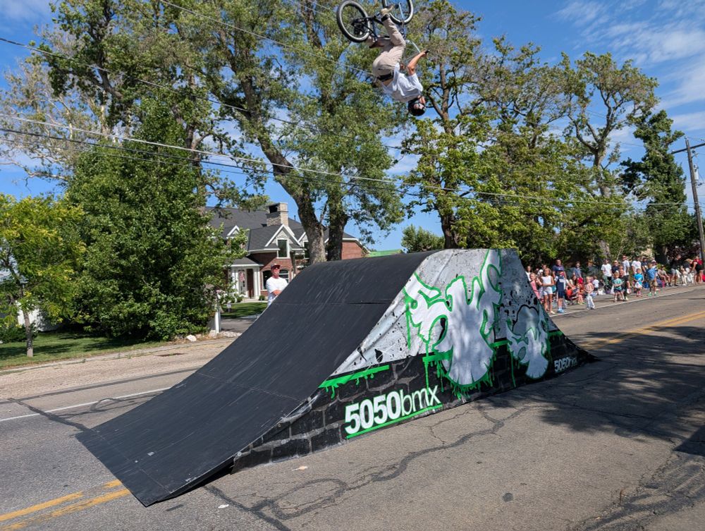 A bmx rider doing a flip