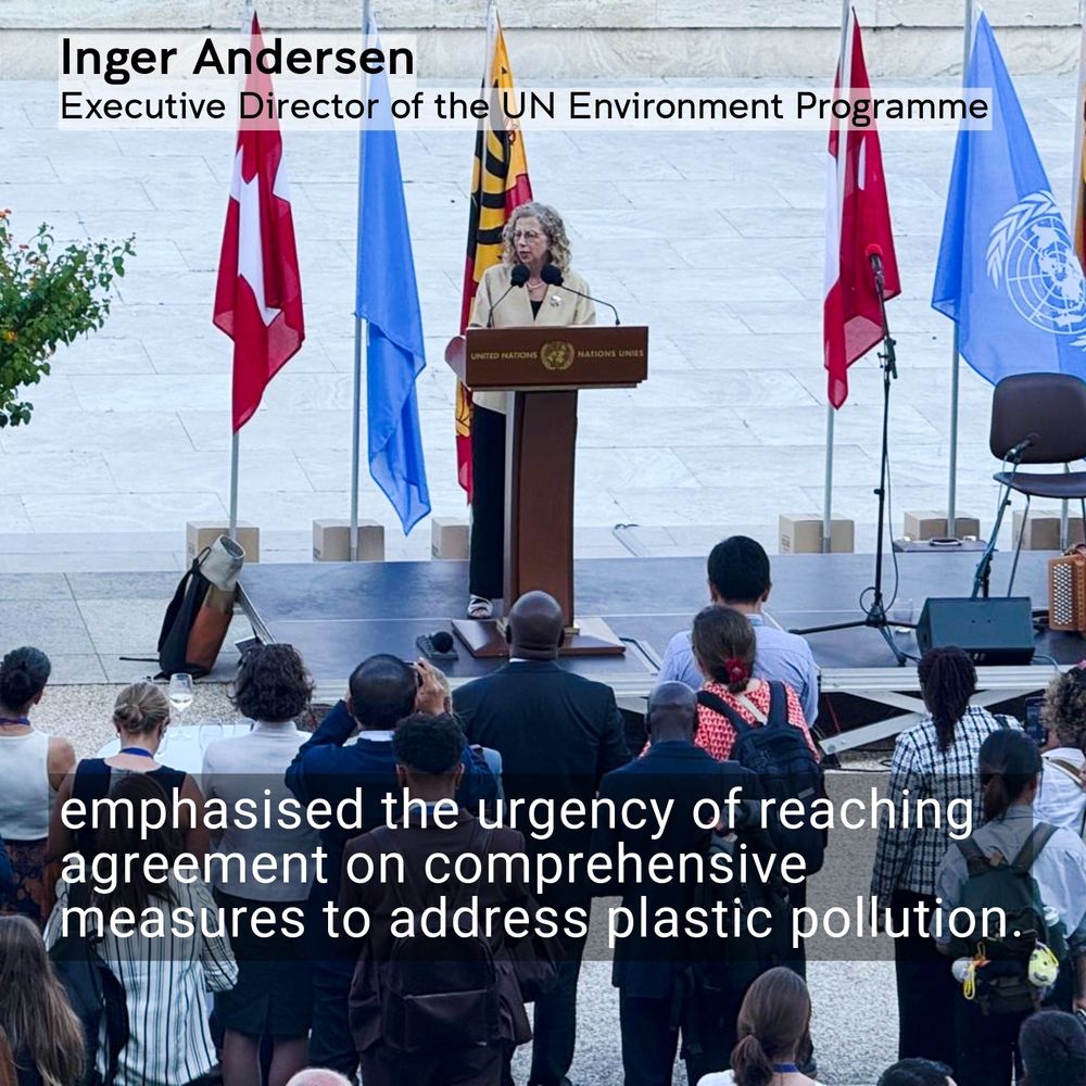 UNEP Executive Director Inger Andersen emphasised the urgency of reaching
agreement on comprehensive measures to address plastic pollution.