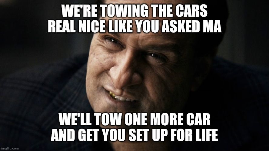 Crow tow ceo oswald telling his ma how proud shes gonna be once he tows a few more cars