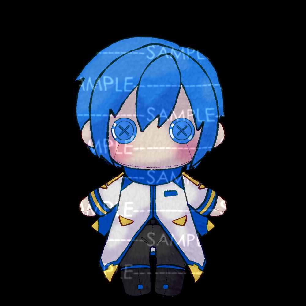 Plush illustration of vocaloid kaito 