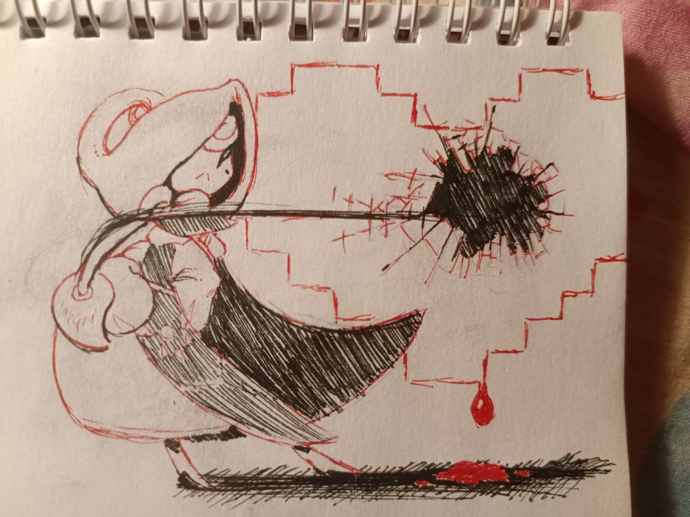 Drawing of the character Red, from the Undertale fangame, Undertale Red