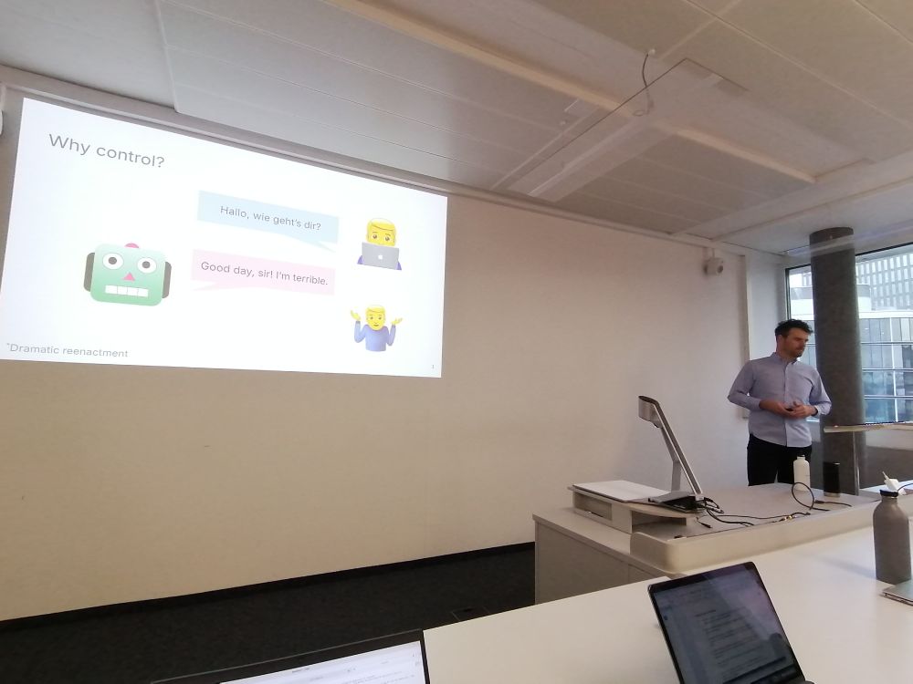 Tannon Kew presenting during his viva.
