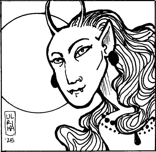 "Moon Girl" cartoon by Ulrika O'Brien