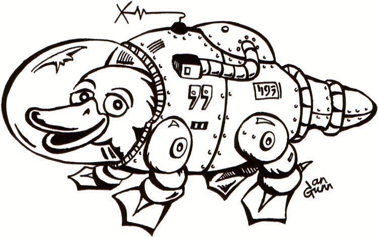Ian Gunn cartoon: "space platypus"