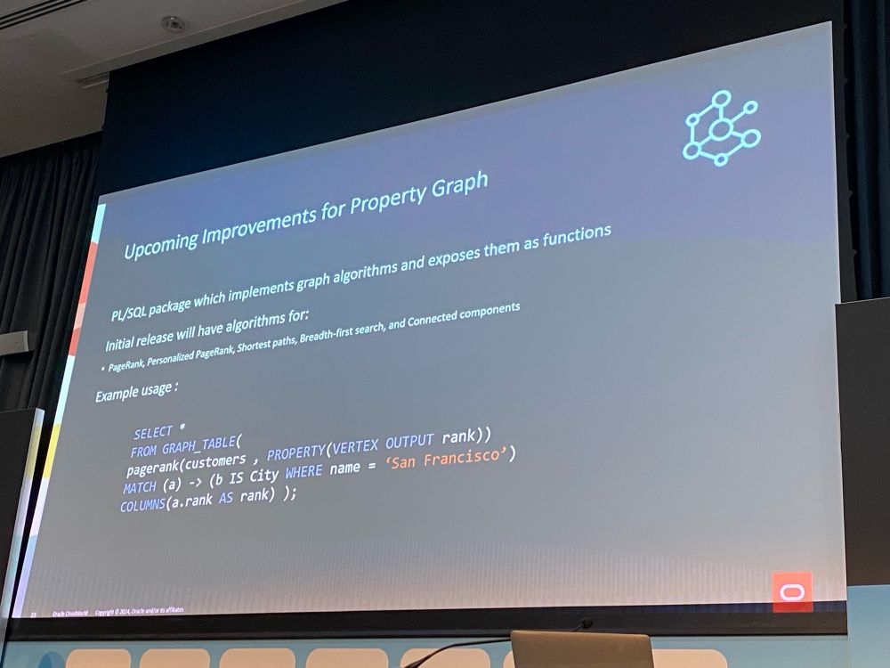 Property graph (SQL/PGQ) improvements coming in 23ai