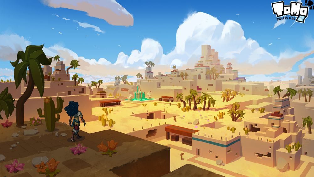 Illustration depicting a desert biome.