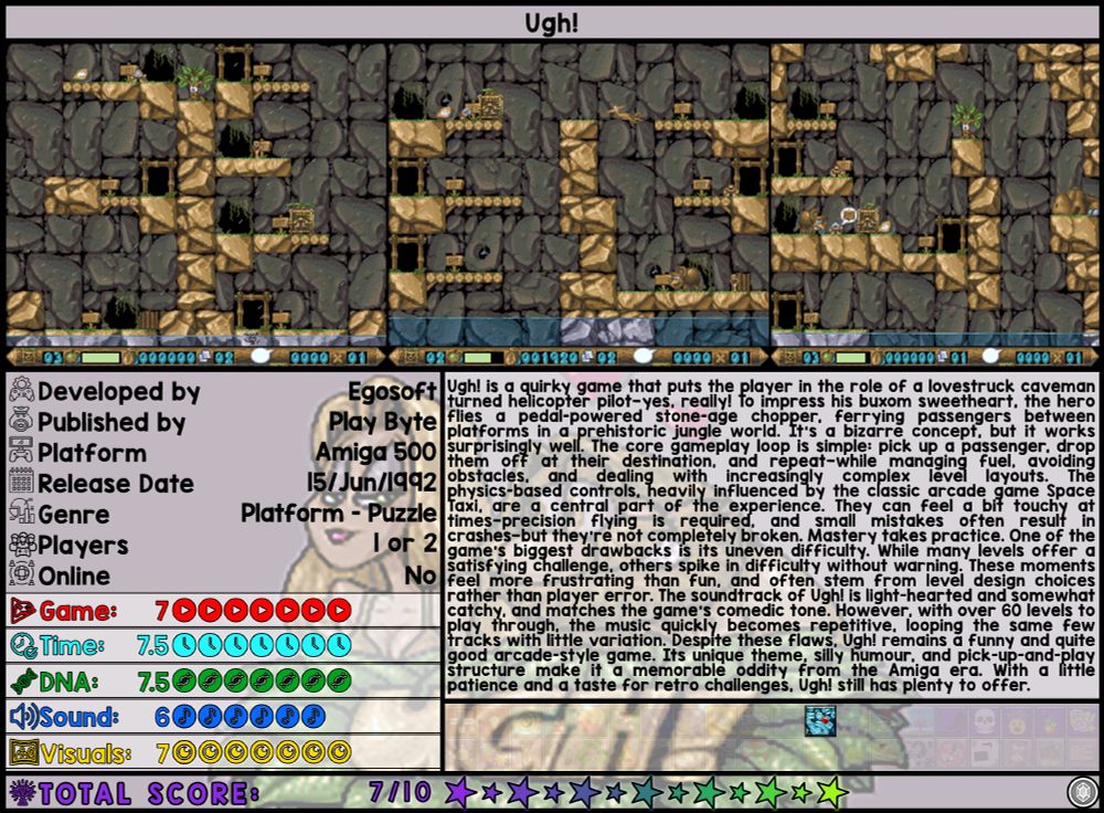 Short review for Ugh!, a 1992 game for the Amiga 500
